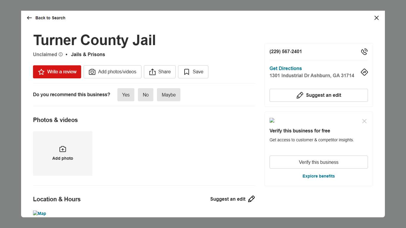 TURNER COUNTY JAIL - Updated January 2026 - 1301 Industrial Dr, Ashburn, Georgia - Jails & Prisons - Phone Number - Yelp
